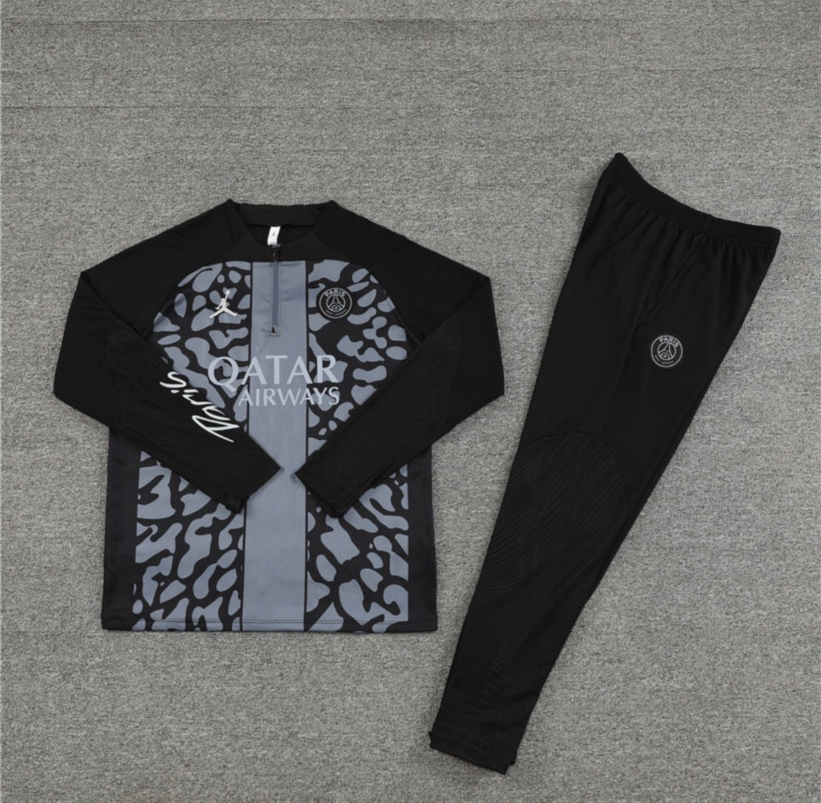 Replica Grey and Black PSG Tracksuit (Pre-order)