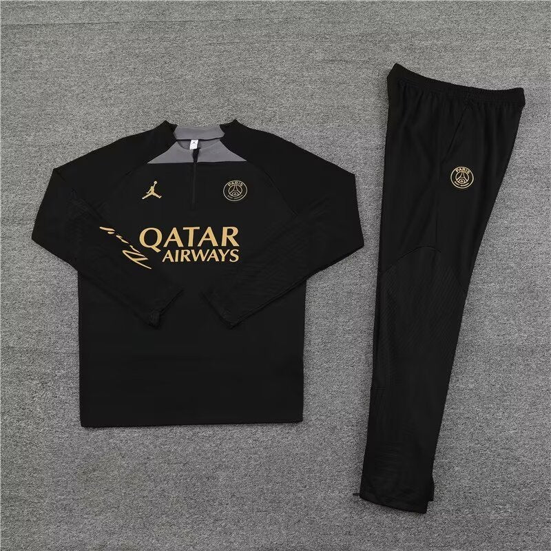 Replica Black and Tint of Gold PSG Tracksuit (Pre-order)